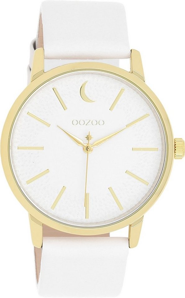 OOZOO Quarzuhr Oozoo Damen Armbanduhr Timepieces Analog, (Analoguhr), Damenuhr rund, groß (ca. 40mm) Lederarmband, Fashion-Style von OOZOO