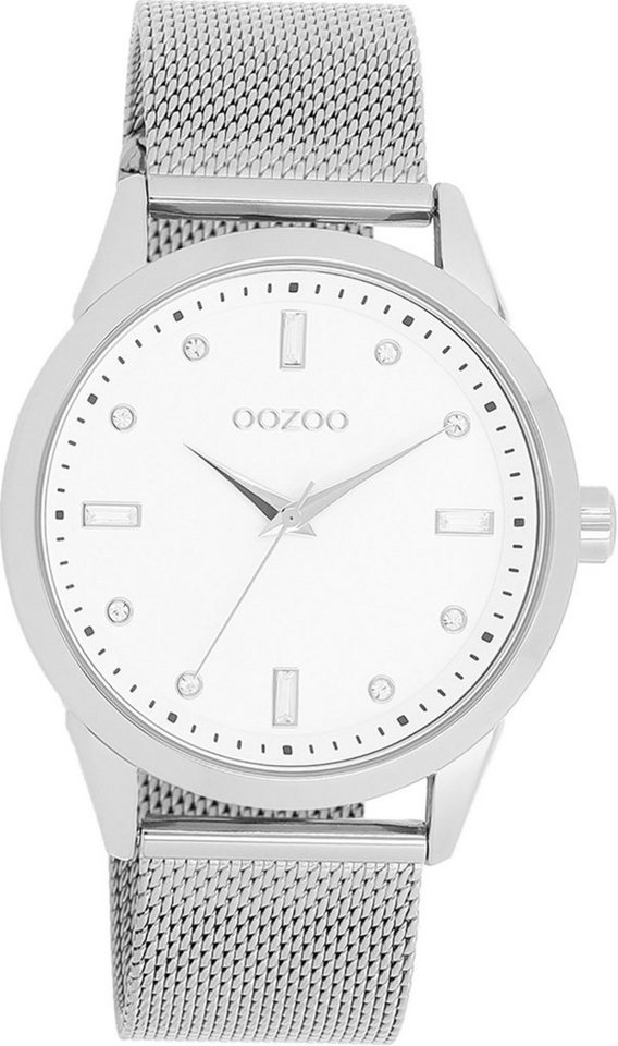 OOZOO Quarzuhr Oozoo Damen Armbanduhr Timepieces Analog, (Analoguhr), Damenuhr rund, groß (ca. 40mm) Metallarmband, Fashion-Style von OOZOO