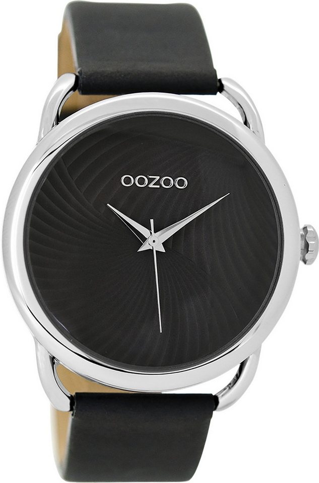 OOZOO Quarzuhr Oozoo Damen Armbanduhr Timepieces Analog, (Analoguhr), Damenuhr rund, groß (ca. 42mm) Lederarmband, Elegant-Style von OOZOO