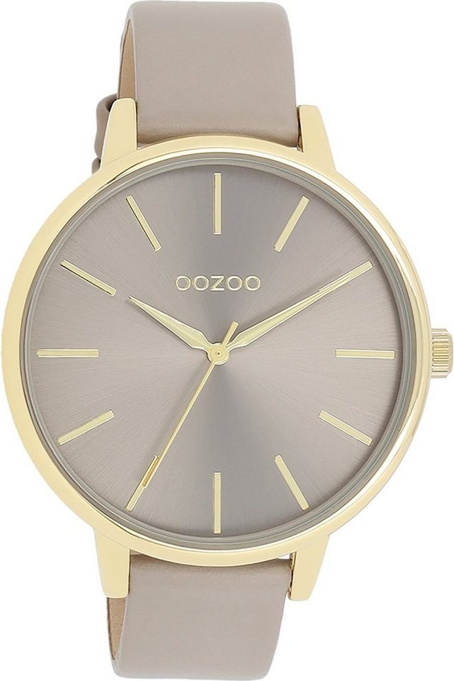 OOZOO Quarzuhr Oozoo Damen Armbanduhr Timepieces Analog, (Analoguhr), Damenuhr rund, groß (ca. 42mm) Lederarmband, Fashion-Style von OOZOO