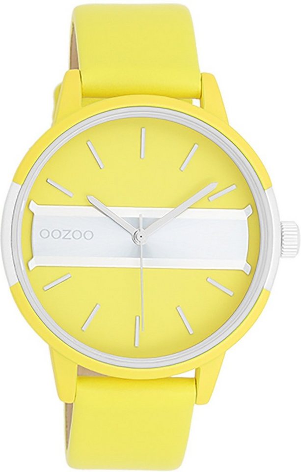 OOZOO Quarzuhr Oozoo Damen Armbanduhr Timepieces Analog, (Analoguhr), Damenuhr rund, groß (ca. 42mm) Lederarmband, Fashion-Style von OOZOO