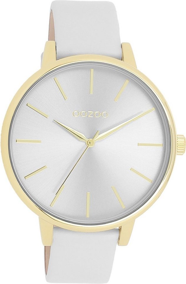 OOZOO Quarzuhr Oozoo Damen Armbanduhr Timepieces Analog, (Analoguhr), Damenuhr rund, groß (ca. 42mm) Lederarmband, Fashion-Style von OOZOO