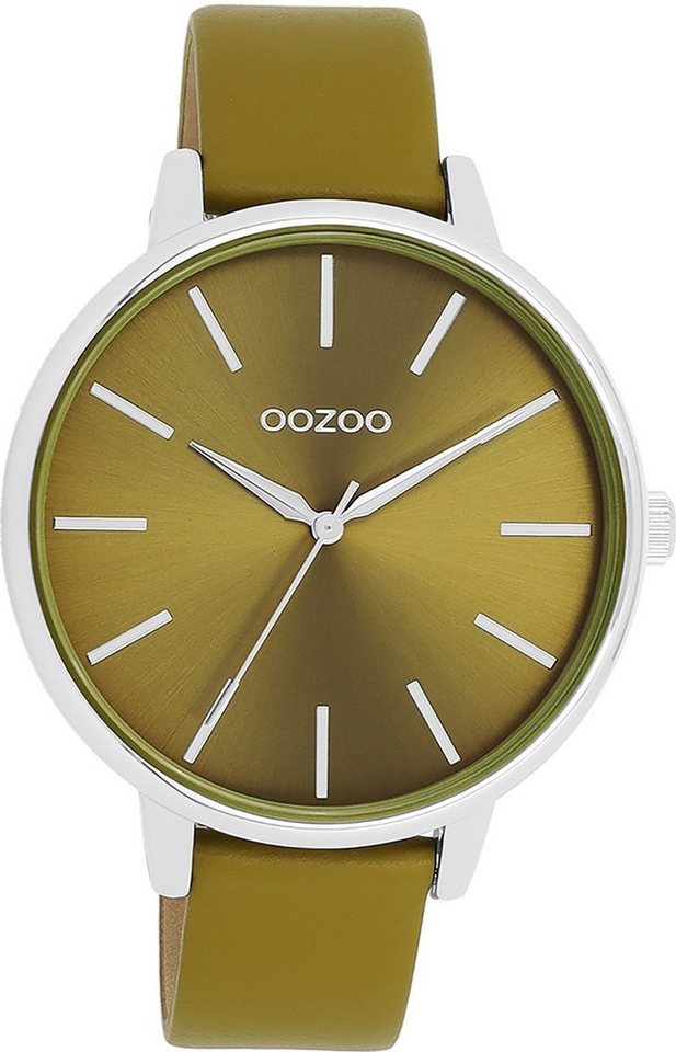 OOZOO Quarzuhr Oozoo Damen Armbanduhr Timepieces Analog, (Analoguhr), Damenuhr rund, groß (ca. 42mm) Lederarmband, Fashion-Style von OOZOO