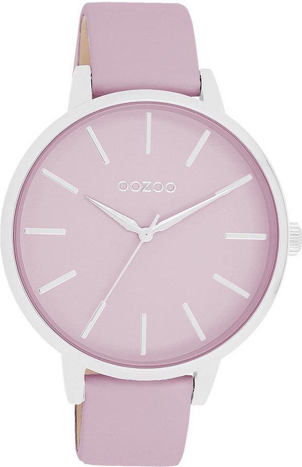 OOZOO Quarzuhr Oozoo Damen Armbanduhr Timepieces Analog, (Analoguhr), Damenuhr rund, groß (ca. 42mm) Lederarmband, Fashion-Style von OOZOO