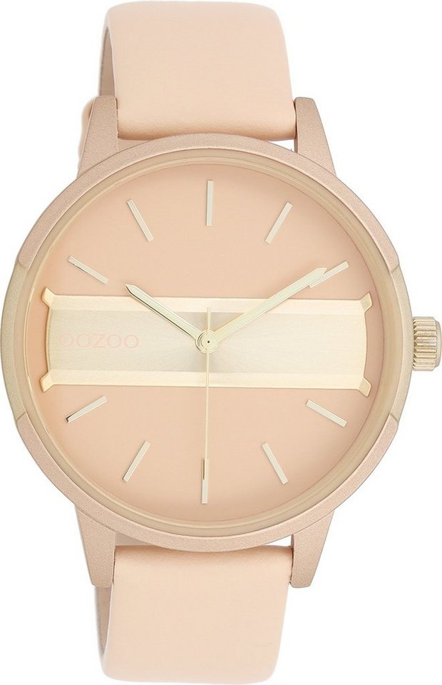 OOZOO Quarzuhr Oozoo Damen Armbanduhr Timepieces Analog, (Analoguhr), Damenuhr rund, groß (ca. 42mm) Lederarmband, Fashion-Style von OOZOO