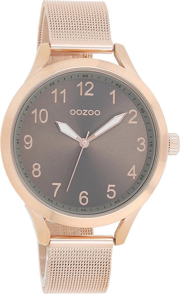 OOZOO Quarzuhr Oozoo Damen Armbanduhr Timepieces Analog, (Analoguhr), Damenuhr rund, groß (ca. 42mm) Metallarmband, Luxus-Style von OOZOO