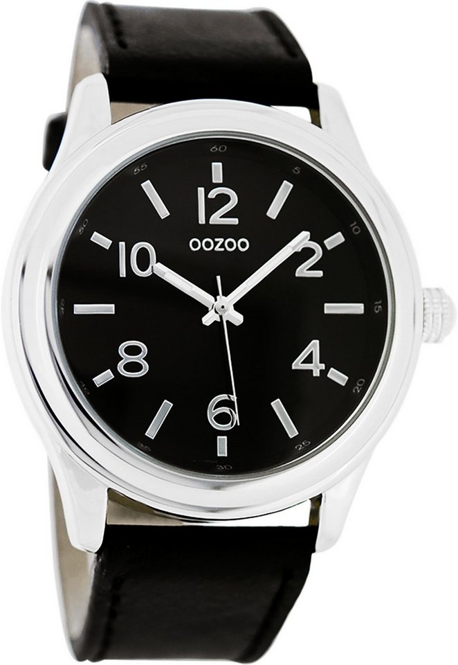 OOZOO Quarzuhr Oozoo Damen Armbanduhr Timepieces Analog, (Analoguhr), Damenuhr rund, groß (ca. 43mm) Lederarmband, Fashion-Style von OOZOO