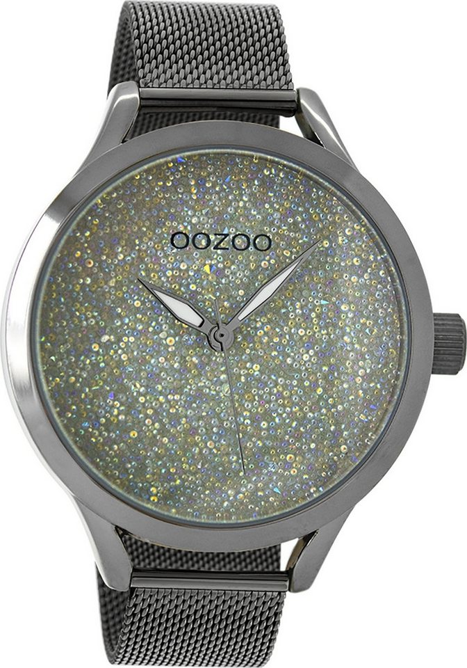 OOZOO Quarzuhr Oozoo Damen Armbanduhr Timepieces Analog, (Analoguhr), Damenuhr rund, groß (ca. 43mm) Metallarmband, Fashion-Style von OOZOO
