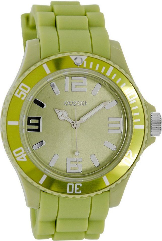 OOZOO Quarzuhr Oozoo Damen Armbanduhr Timepieces Analog, (Analoguhr), Damenuhr rund, groß (ca. 43mm) Silikonarmband, Fashion-Style von OOZOO