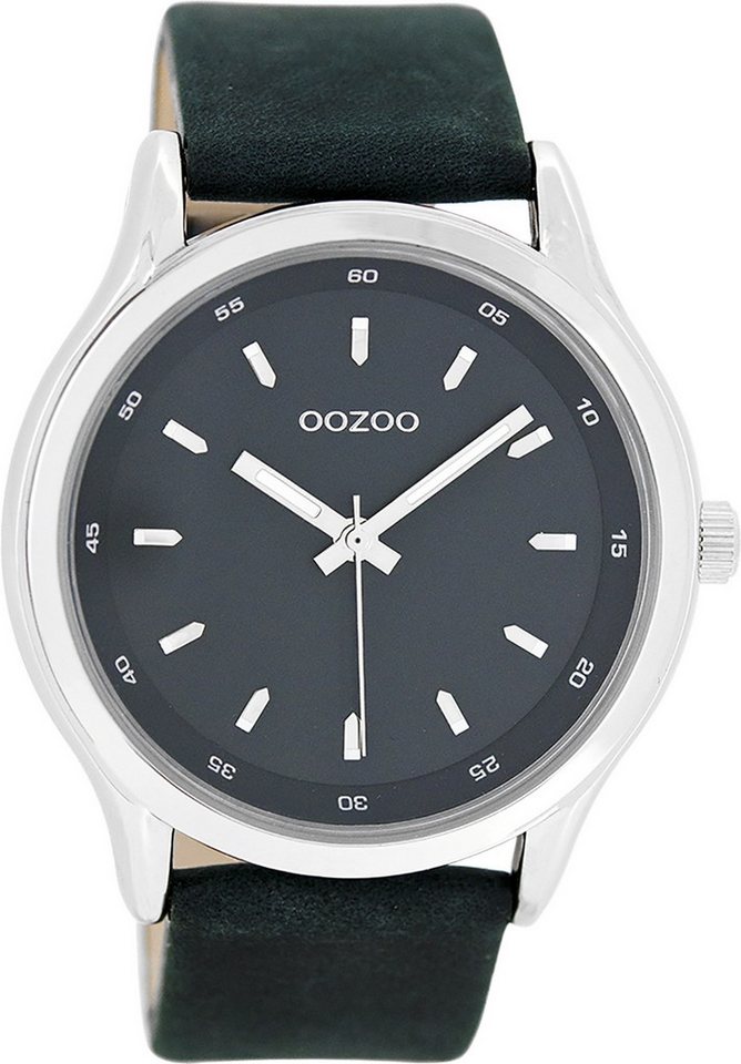 OOZOO Quarzuhr Oozoo Damen Armbanduhr Timepieces Analog, (Analoguhr), Damenuhr rund, groß (ca. 45mm) Lederarmband, Fashion-Style von OOZOO