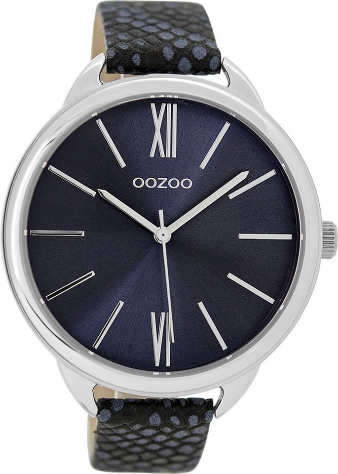 OOZOO Quarzuhr Oozoo Damen Armbanduhr Timepieces Analog, (Analoguhr), Damenuhr rund, groß (ca. 45mm) Lederarmband, Luxus-Style von OOZOO