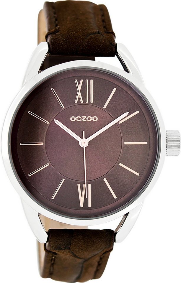 OOZOO Quarzuhr Oozoo Damen Armbanduhr Timepieces Analog, (Analoguhr), Damenuhr rund, mittel (ca. 35mm) Lederarmband, Elegant-Style von OOZOO