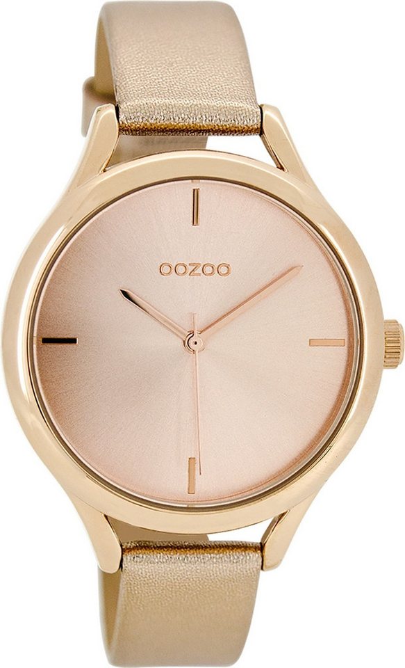 OOZOO Quarzuhr Oozoo Damen Armbanduhr Timepieces Analog, (Analoguhr), Damenuhr rund, mittel (ca. 38mm) Lederarmband, Elegant-Style von OOZOO