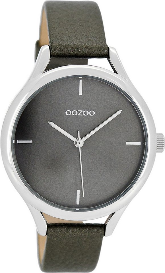 OOZOO Quarzuhr Oozoo Damen Armbanduhr Timepieces Analog, (Analoguhr), Damenuhr rund, mittel (ca. 38mm) Lederarmband, Elegant-Style von OOZOO