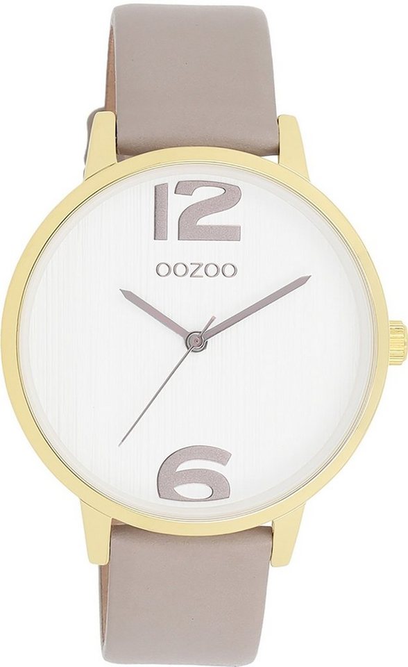 OOZOO Quarzuhr Oozoo Damen Armbanduhr Timepieces Analog, (Analoguhr), Damenuhr rund, mittel (ca. 38mm) Lederarmband, Fashion-Style von OOZOO