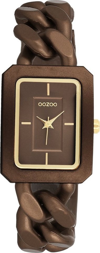 OOZOO Quarzuhr Oozoo Damen Armbanduhr Timepieces Analog, Damenuhr rechteckig, groß (ca. 31x24mm) Kunststoffarmband, Fashion von OOZOO