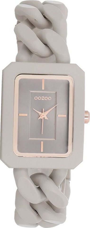 OOZOO Quarzuhr Oozoo Damen Armbanduhr Timepieces Analog, Damenuhr rechteckig, groß (ca. 31x24mm) Kunststoffarmband, Fashion von OOZOO