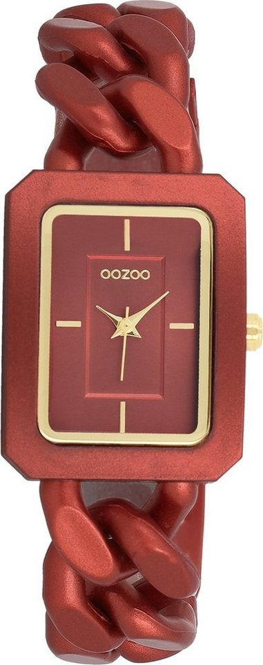 OOZOO Quarzuhr Oozoo Damen Armbanduhr Timepieces Analog, Damenuhr rechteckig, groß (ca. 31x24mm) Kunststoffarmband, Fashion von OOZOO