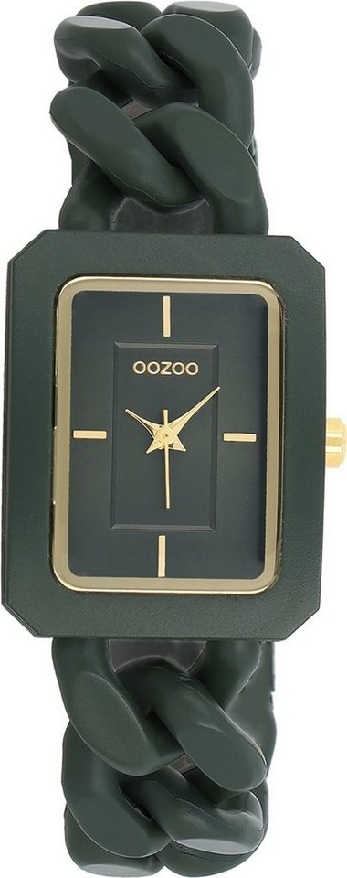 OOZOO Quarzuhr Oozoo Damen Armbanduhr Timepieces Analog, Damenuhr rechteckig, groß (ca. 31x24mm) Kunststoffarmband, Fashion von OOZOO