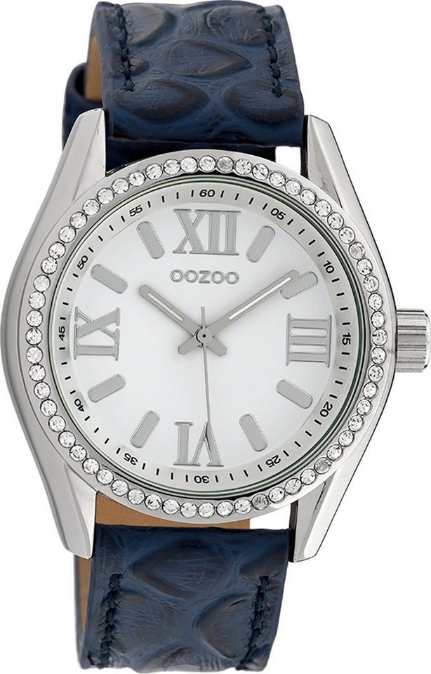 OOZOO Quarzuhr Oozoo Damen Armbanduhr Timepieces Analog, Damenuhr rund, groß (ca. 40mm) Lederarmband, Fashion-Style von OOZOO