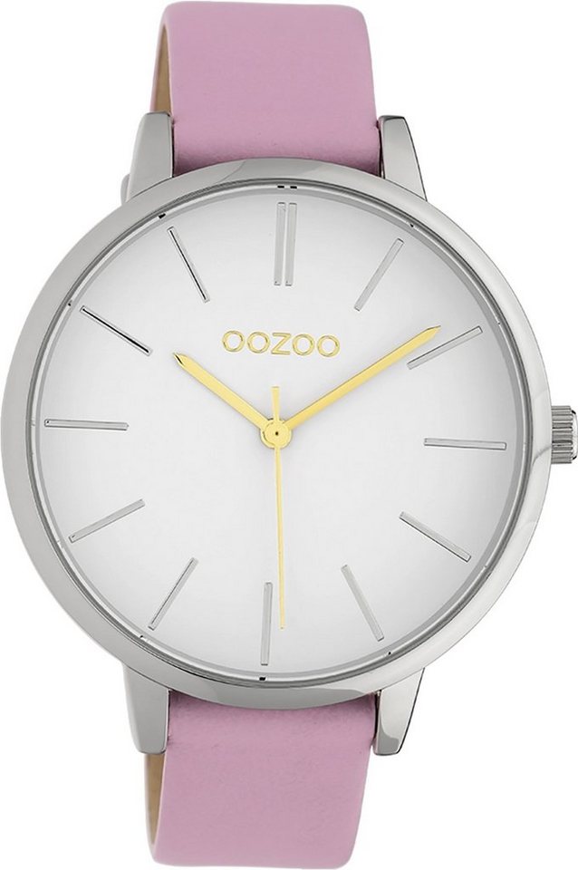 OOZOO Quarzuhr Oozoo Damen Armbanduhr Timepieces Analog, Damenuhr rund, groß (ca. 42mm) Lederarmband, Fashion-Style von OOZOO