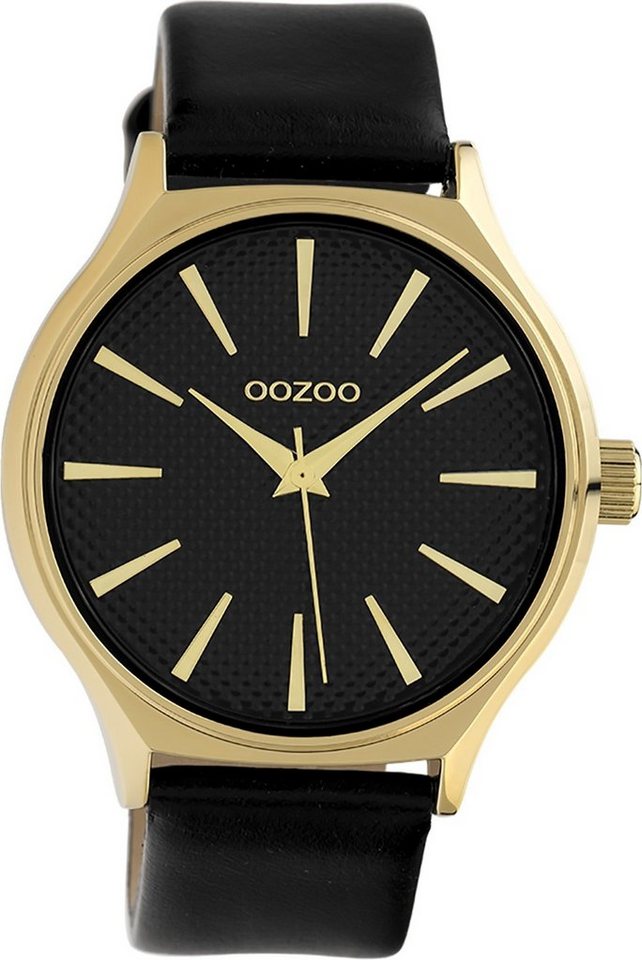 OOZOO Quarzuhr Oozoo Damen Armbanduhr Timepieces Analog, Damenuhr rund, groß (ca. 42mm) Lederarmband, Fashion-Style von OOZOO