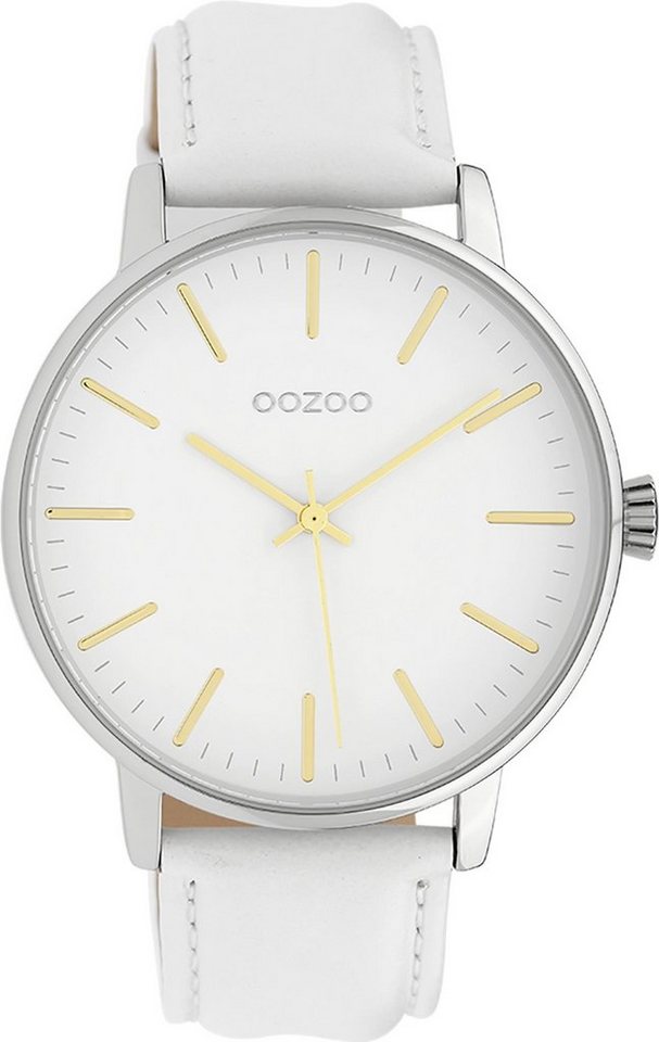 OOZOO Quarzuhr Oozoo Damen Armbanduhr Timepieces Analog, Damenuhr rund, groß (ca. 42mm) Lederarmband, Fashion-Style von OOZOO