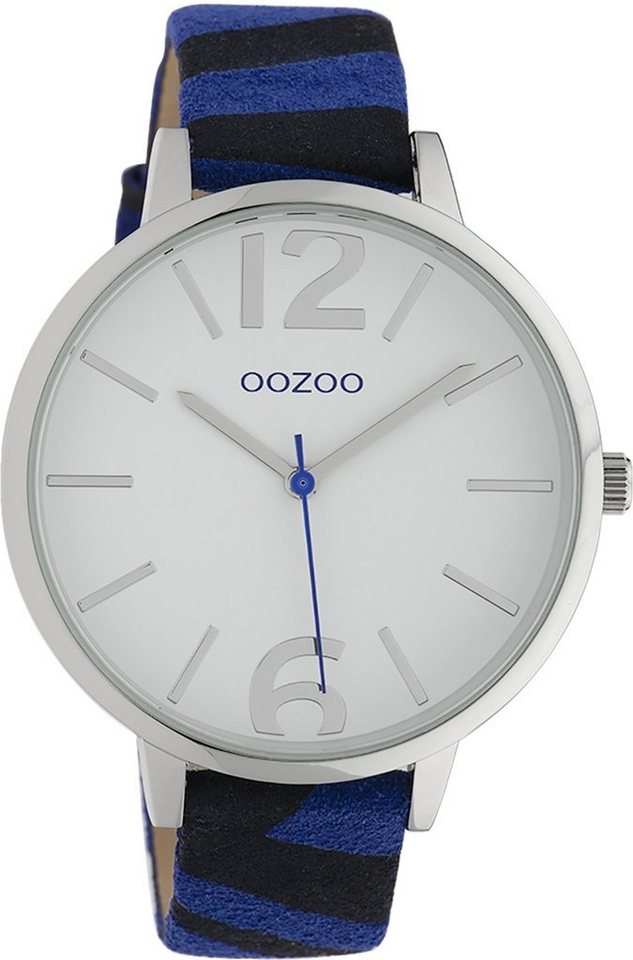 OOZOO Quarzuhr Oozoo Damen Armbanduhr Timepieces Analog, Damenuhr rund, groß (ca. 43mm) Lederarmband, Fashion-Style von OOZOO