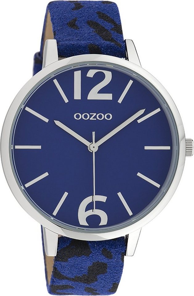 OOZOO Quarzuhr Oozoo Damen Armbanduhr Timepieces Analog, Damenuhr rund, groß (ca. 43mm) Lederarmband, Fashion-Style von OOZOO