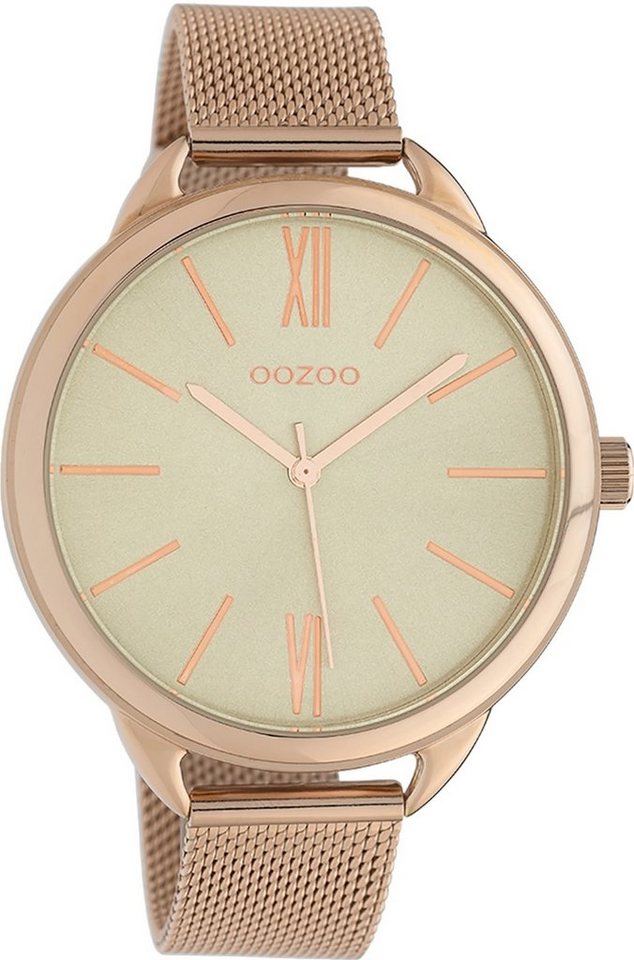 OOZOO Quarzuhr Oozoo Damen Armbanduhr Timepieces Analog, Damenuhr rund, groß (ca. 44mm) Metallarmband, Fashion-Style von OOZOO