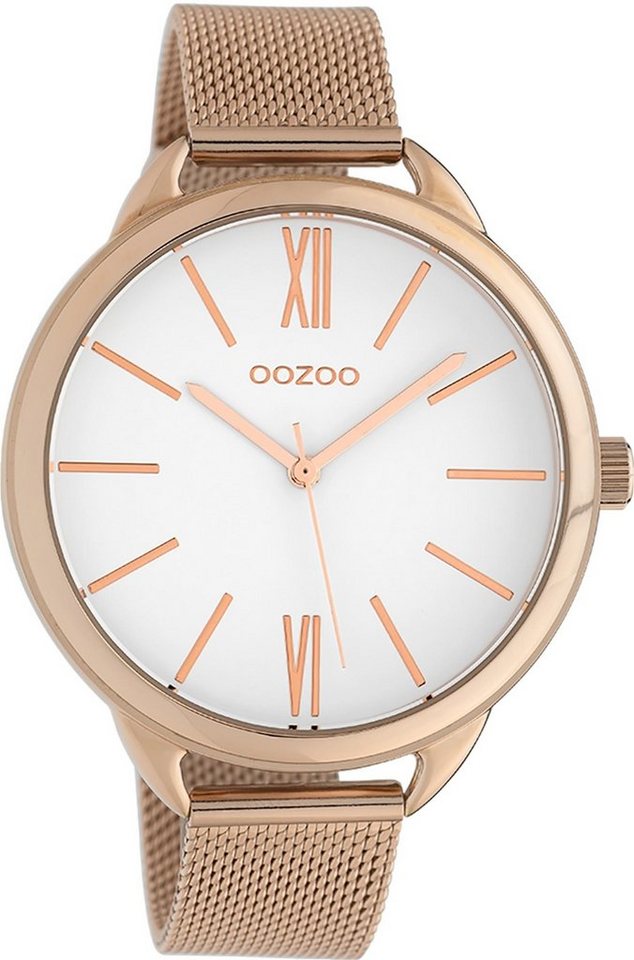 OOZOO Quarzuhr Oozoo Damen Armbanduhr Timepieces Analog, Damenuhr rund, groß (ca. 44mm) Metallarmband, Fashion-Style von OOZOO