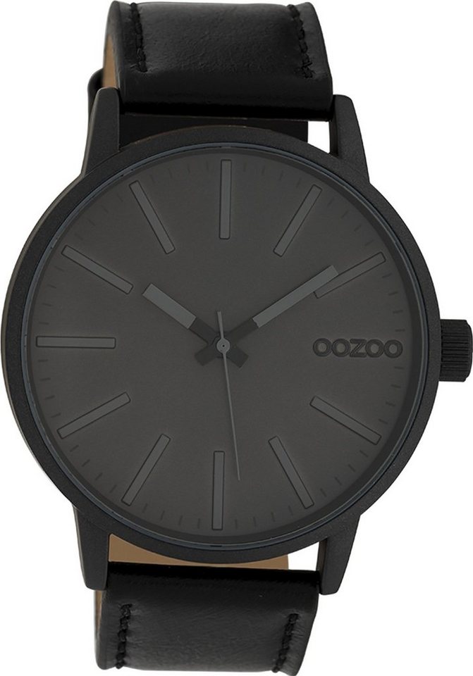 OOZOO Quarzuhr Oozoo Damen Armbanduhr Timepieces Analog, Damenuhr rund, groß (ca. 45mm) Lederarmband, Fashion-Style von OOZOO