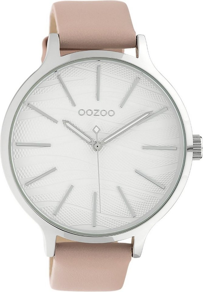 OOZOO Quarzuhr Oozoo Damen Armbanduhr Timepieces Analog, Damenuhr rund, groß (ca. 45mm) Lederarmband, Fashion-Style von OOZOO