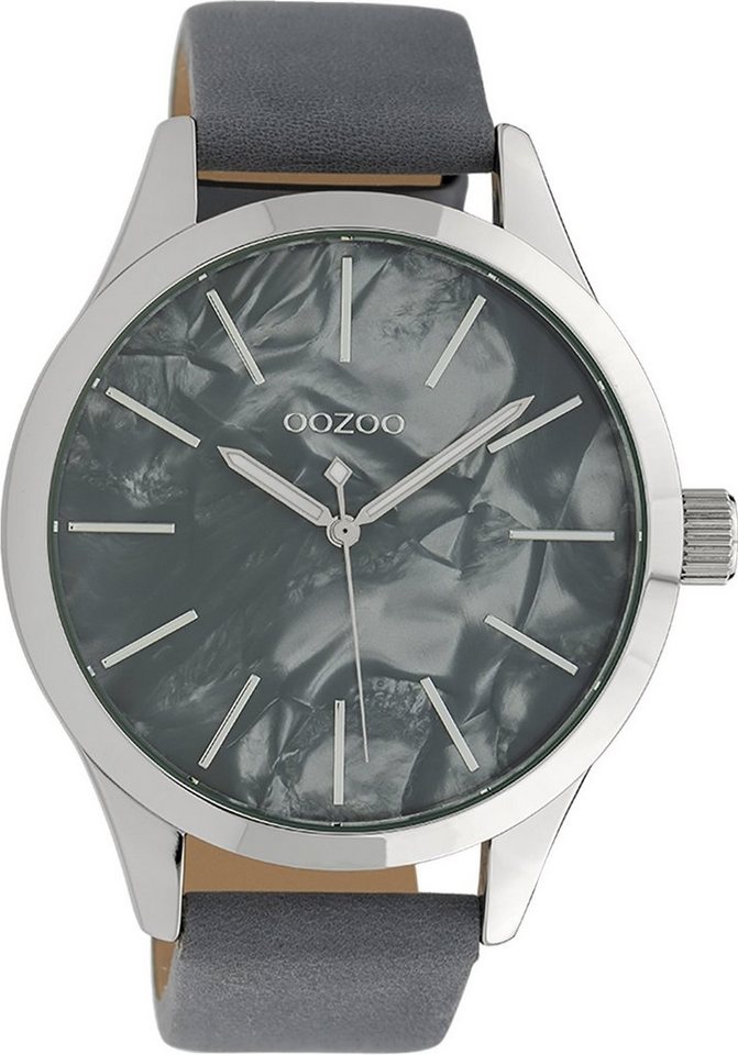 OOZOO Quarzuhr Oozoo Damen Armbanduhr Timepieces Analog, Damenuhr rund, groß (ca. 45mm) Textilarmband, Fashion-Style von OOZOO