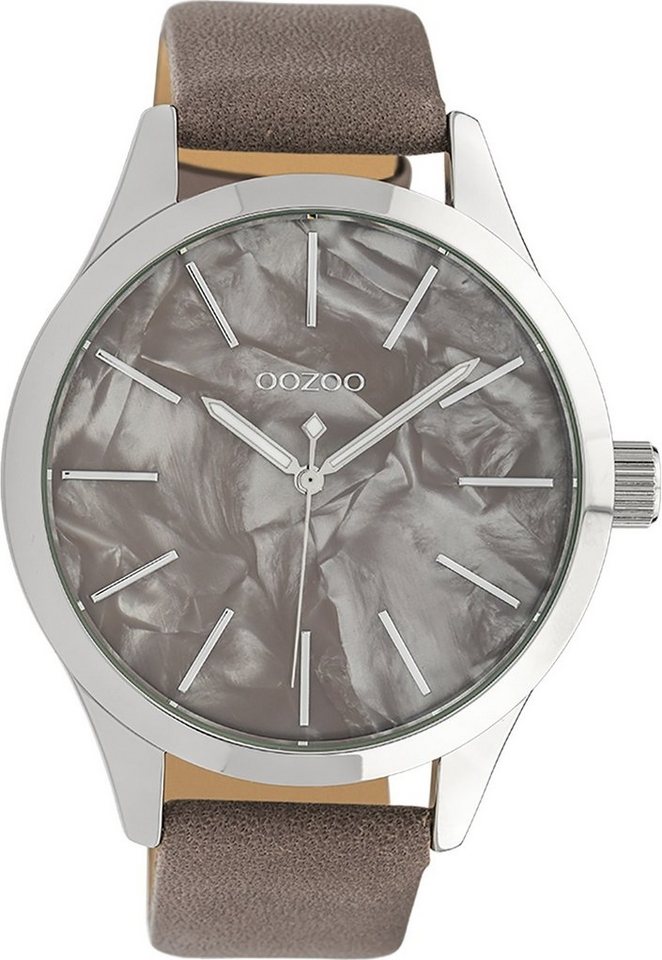 OOZOO Quarzuhr Oozoo Damen Armbanduhr Timepieces Analog, Damenuhr rund, groß (ca. 45mm) Textilarmband, Fashion-Style von OOZOO