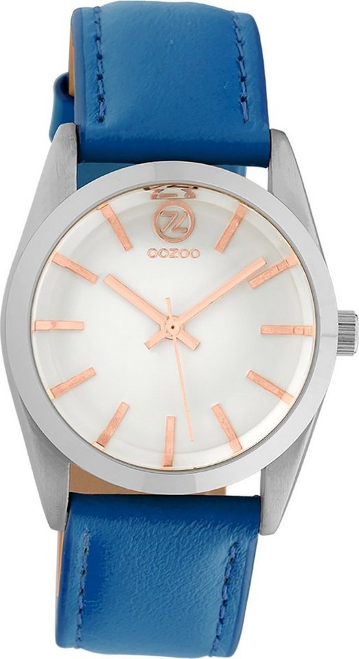 OOZOO Quarzuhr Oozoo Damen Armbanduhr Timepieces Analog, Damenuhr rund, mittel (ca. 33mm) Lederarmband, Fashion-Style von OOZOO