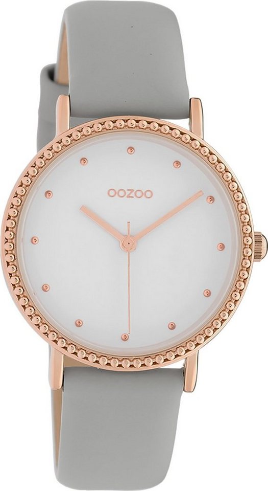 OOZOO Quarzuhr Oozoo Damen Armbanduhr Timepieces Analog, Damenuhr rund, mittel (ca. 34mm) Lederarmband, Fashion-Style von OOZOO