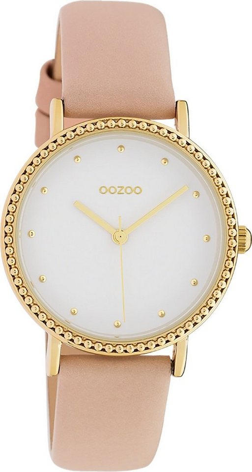 OOZOO Quarzuhr Oozoo Damen Armbanduhr Timepieces Analog, Damenuhr rund, mittel (ca. 34mm) Lederarmband, Fashion-Style von OOZOO