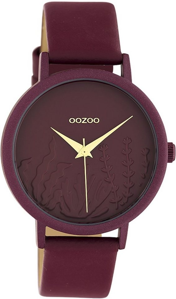 OOZOO Quarzuhr Oozoo Damen Armbanduhr Timepieces Analog, Damenuhr rund, mittel (ca. 35mm) Lederarmband, Fashion-Style von OOZOO