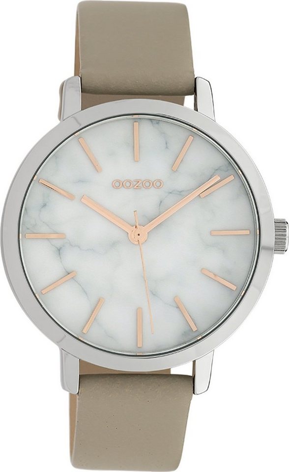 OOZOO Quarzuhr Oozoo Damen Armbanduhr Timepieces Analog, Damenuhr rund, mittel (ca. 38mm) Lederarmband, Fashion-Style von OOZOO