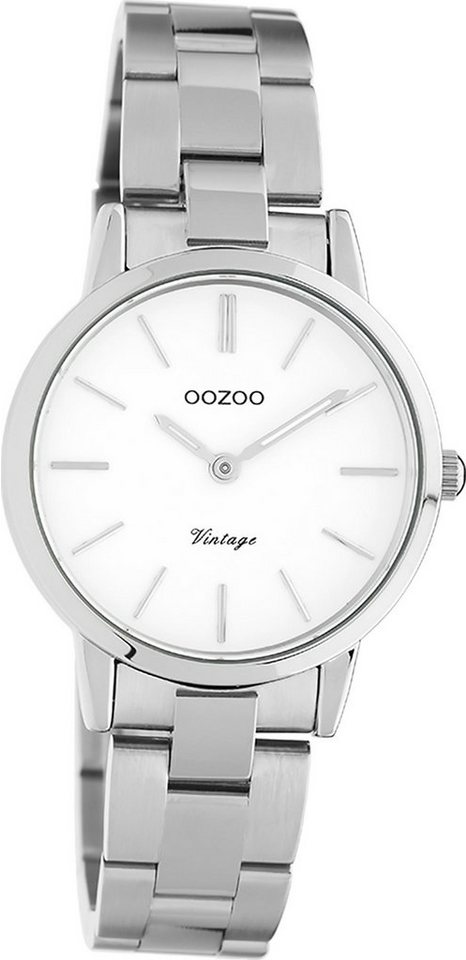 OOZOO Quarzuhr Oozoo Damen Armbanduhr Ultra Slim Analog, Damenuhr rund, klein (ca. 30mm) Edelstahlarmband, Fashion-Style von OOZOO