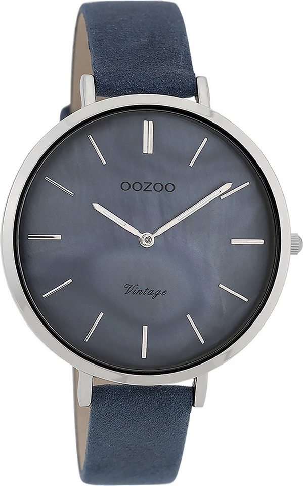 OOZOO Quarzuhr Oozoo Damen Armbanduhr Vintage Series, (Analoguhr), Damenuhr rund, groß (ca. 40mm) Lederarmband, Elegant-Style von OOZOO