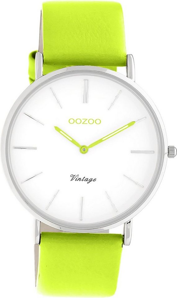 OOZOO Quarzuhr Oozoo Damen Armbanduhr Vintage Series, (Analoguhr), Damenuhr rund, groß (ca. 40mm) Lederarmband, Fashion-Style von OOZOO