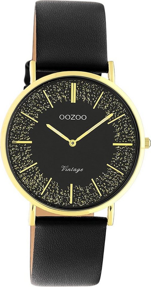 OOZOO Quarzuhr Oozoo Damen Armbanduhr Vintage Series, Damenuhr rund, mittel (ca. 36mm) Lederarmband, Fashion-Style von OOZOO