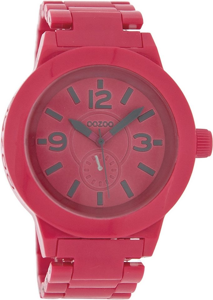 OOZOO Quarzuhr Oozoo Damen Armbanduhr blau Analog, (Analoguhr), Damenuhr rund, groß (ca. 45mm) Kunststoffarmband, Fashion-Style von OOZOO