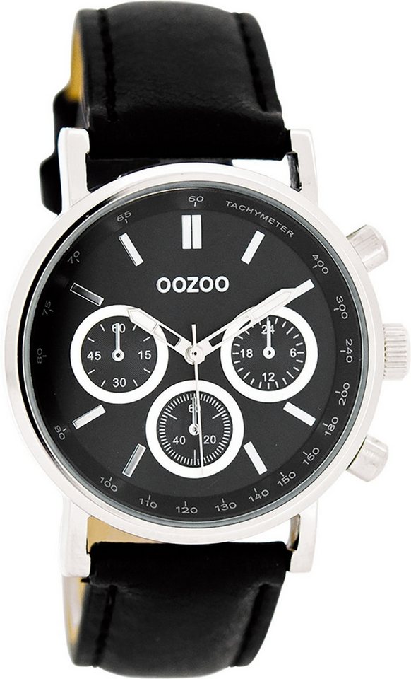 OOZOO Quarzuhr Oozoo Damen Armbanduhr blau Analog, (Analoguhr), Damenuhr rund, mittel (ca. 33mm) Lederarmband, Fashion-Style von OOZOO