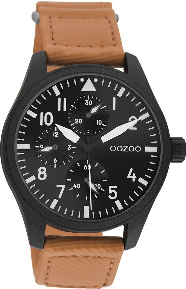 OOZOO Quarzuhr Oozoo Herren Armbanduhr Timepieces, (Analoguhr), Herrenuhr rund, groß (ca. 42mm) Lederarmband, Casual-Style von OOZOO