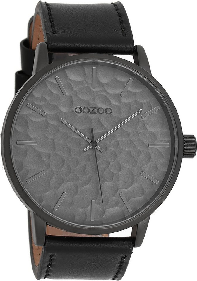 OOZOO Quarzuhr Oozoo Herren Armbanduhr Timepieces Analog, (Analoguhr), Herrenuhr rund, extra groß (ca. 48mm) Lederarmband, Casual-Style von OOZOO