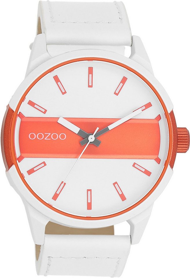 OOZOO Quarzuhr Oozoo Herren Armbanduhr Timepieces Analog, (Analoguhr), Herrenuhr rund, extra groß (ca. 48mm) Lederarmband, Fashion-Style von OOZOO