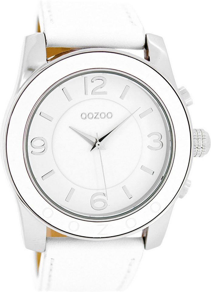 OOZOO Quarzuhr Oozoo Herren Armbanduhr Timepieces Analog, (Analoguhr), Herrenuhr rund, groß (ca. 45mm) Lederarmband, Fashion-Style von OOZOO